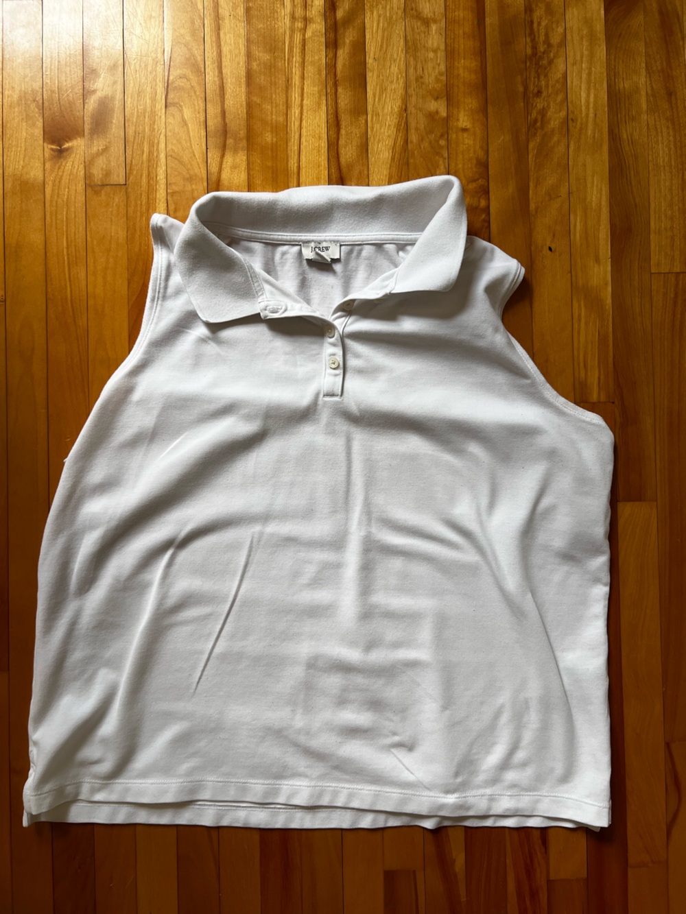 J. Crew White Sleeveless Polo Tank Top